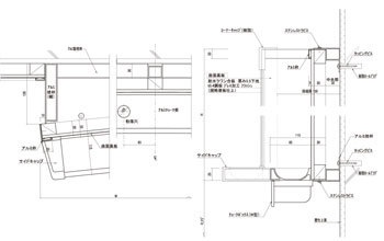 アルミ枠曲面黒板図面